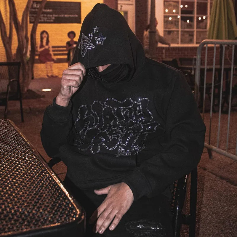 Graphic Y2K Rhinestone Hoodie
