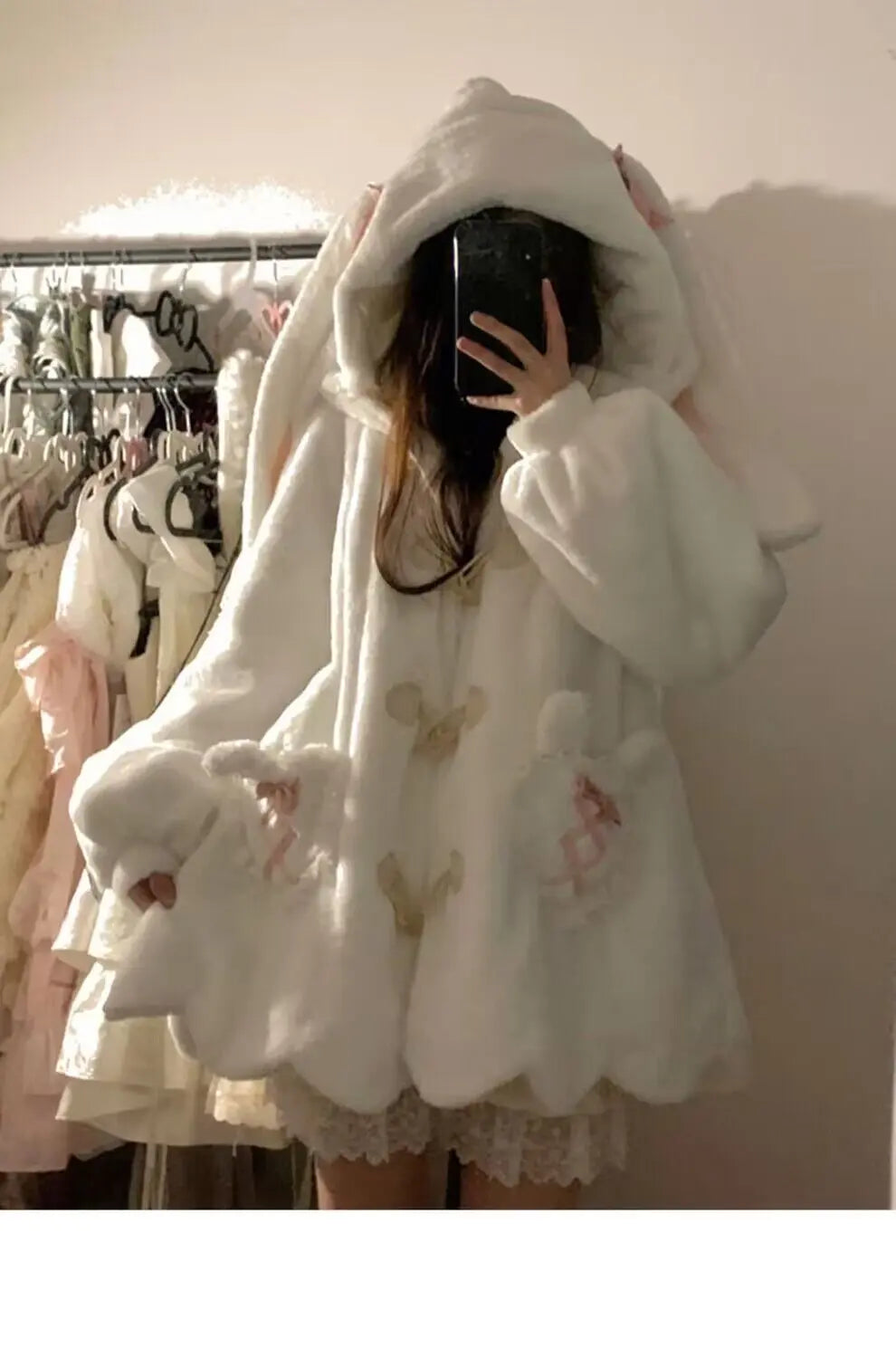 Japanese Style Cute Rabbit Ears Oversized Coat