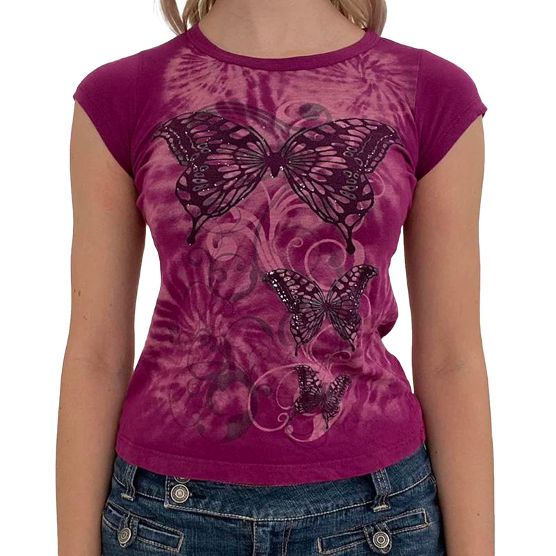 Grunge Graphic Crop-Top
