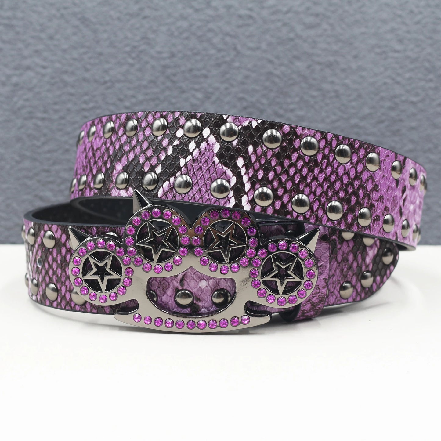 Brass knuckle Leather Belt