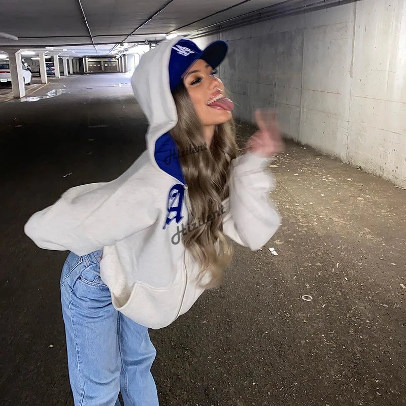 Zip-up grey Oversized Streetwear Coat