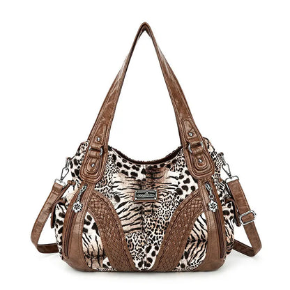 Women Handbags Fashion Black Leopard Shoulder Bag