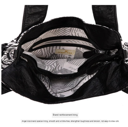 Women Handbags Fashion Black Leopard Shoulder Bag