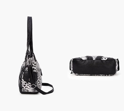 Women Handbags Fashion Black Leopard Shoulder Bag