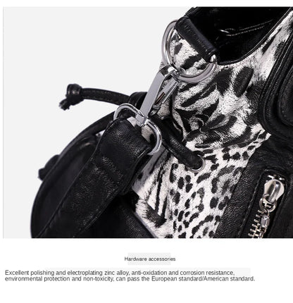 Women Handbags Fashion Black Leopard Shoulder Bag