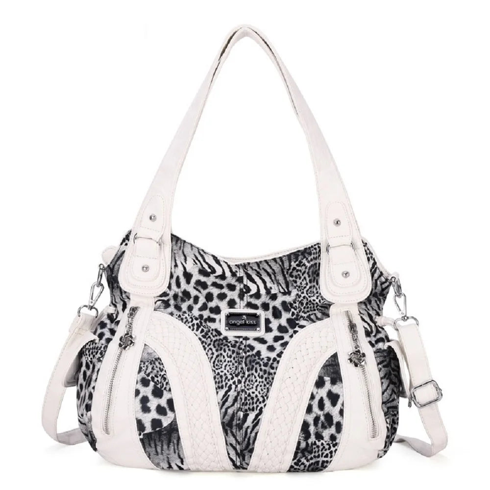 Women Handbags Fashion Black Leopard Shoulder Bag