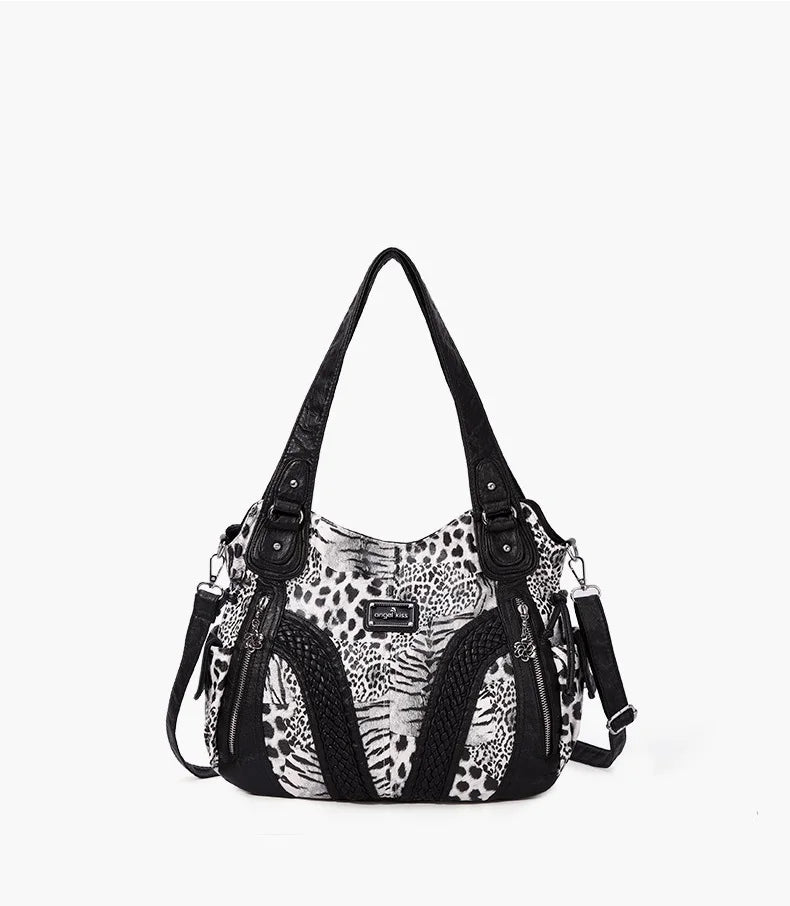 Women Handbags Fashion Black Leopard Shoulder Bag