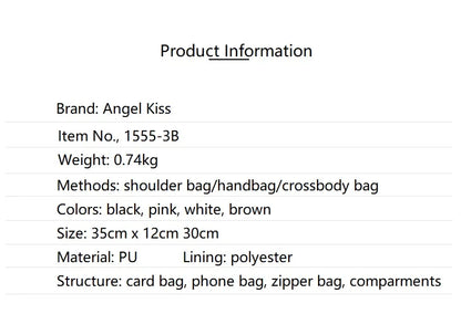 Women Handbags Fashion Black Leopard Shoulder Bag