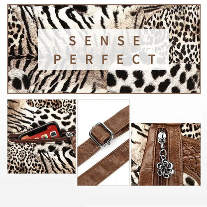 Women Handbags Fashion Black Leopard Shoulder Bag