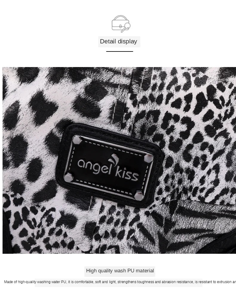 Women Handbags Fashion Black Leopard Shoulder Bag