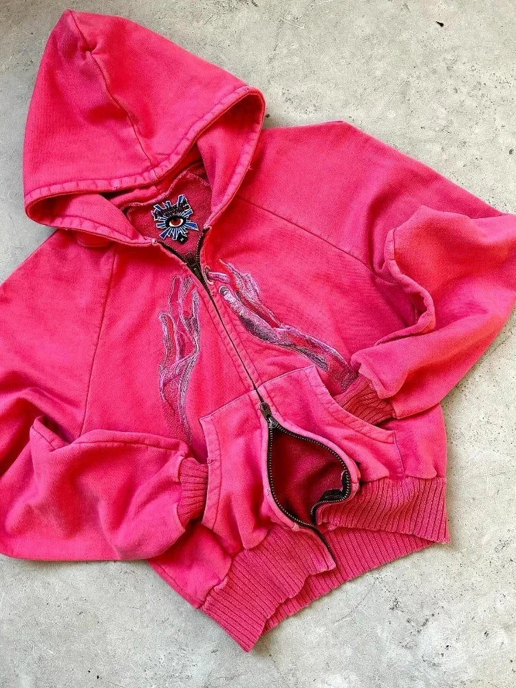 Oversized Skull Pattern Printed Hoodie