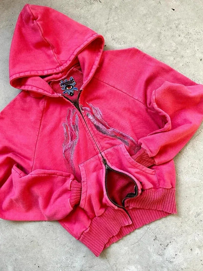 Oversized Skull Pattern Printed Hoodie