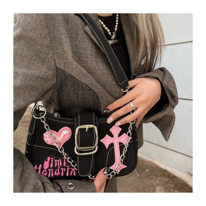 Y2K Black And Pink Shoulder Bag