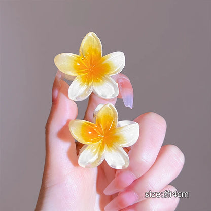 2Pcs Hawaiian Flowers Gradient Hair Clips