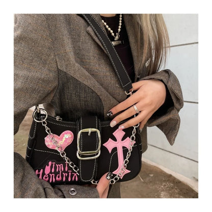 Y2K Black And Pink Shoulder Bag