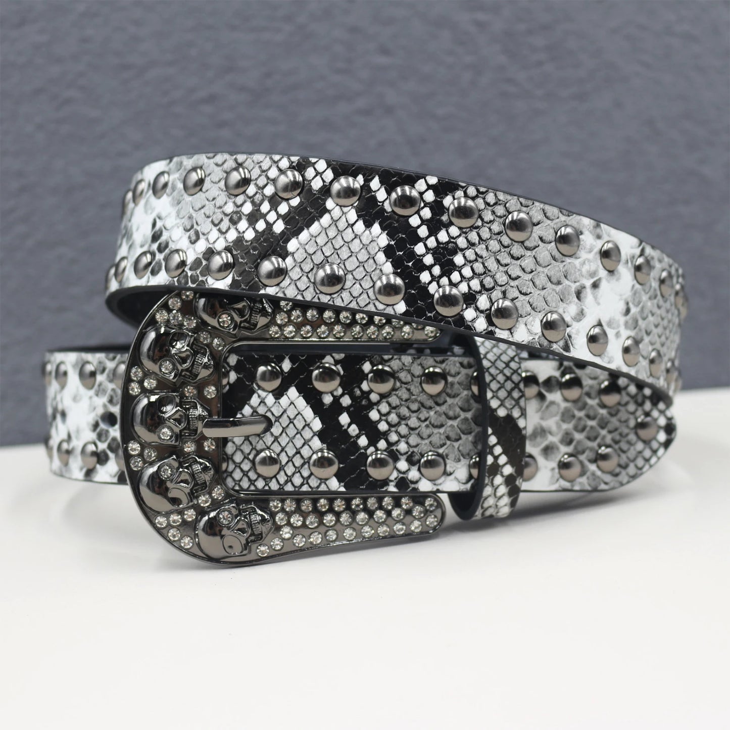 Snake pattern Leather Belt