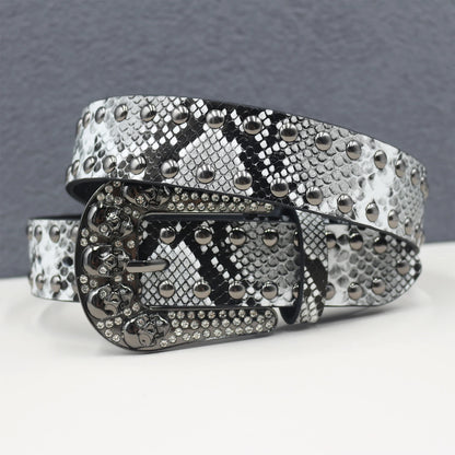 Snake pattern Leather Belt