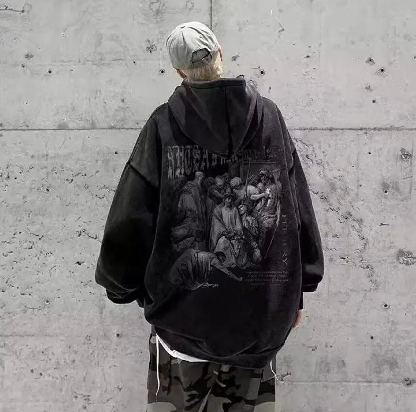 Hiphop Men's Oversized Unisex Thermal Sweatshirts