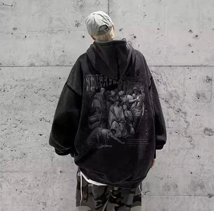 Hiphop Men's Oversized Unisex Thermal Sweatshirts