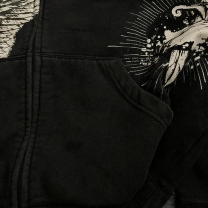 Oversized Skull Pattern Printed Hoodie