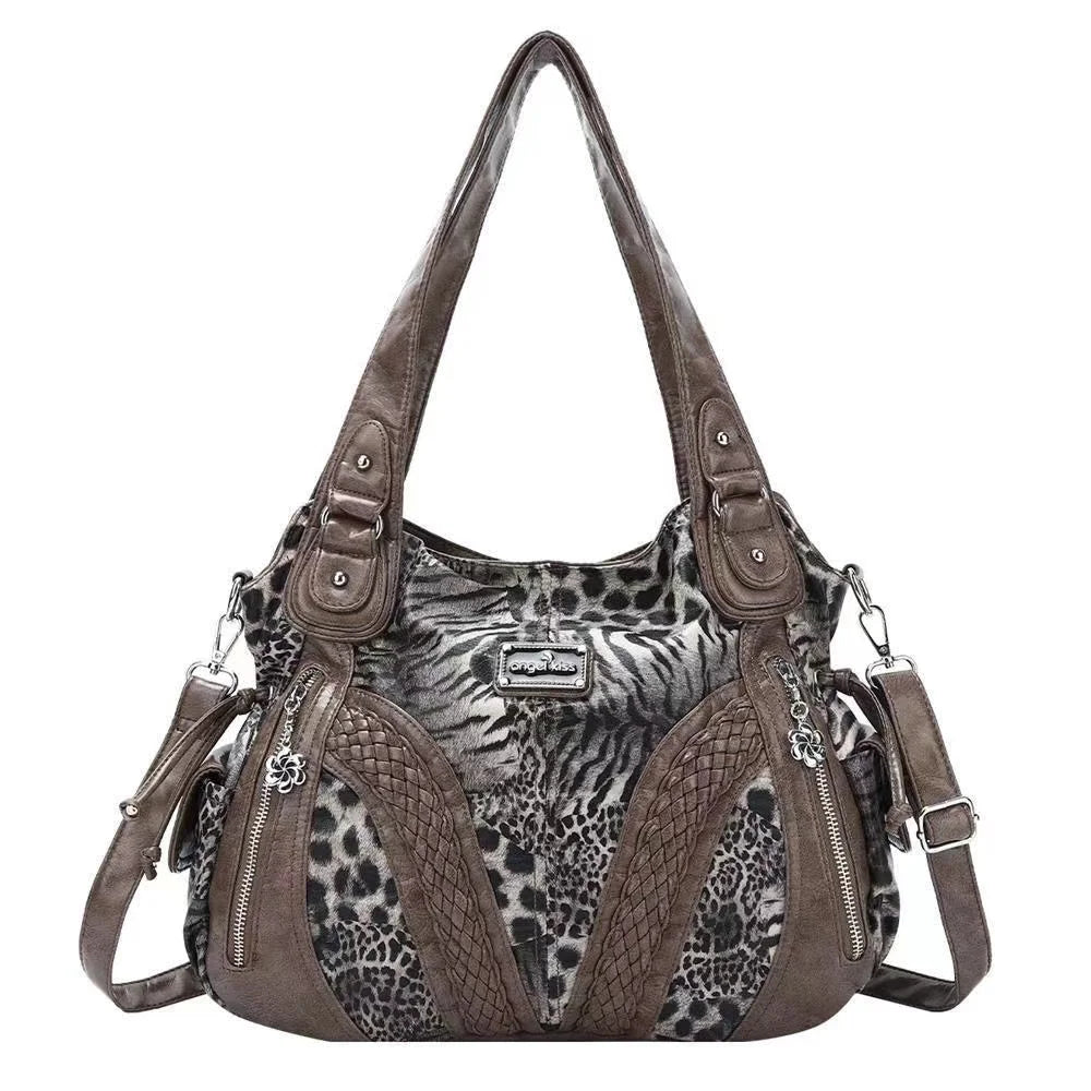Women Handbags Fashion Black Leopard Shoulder Bag