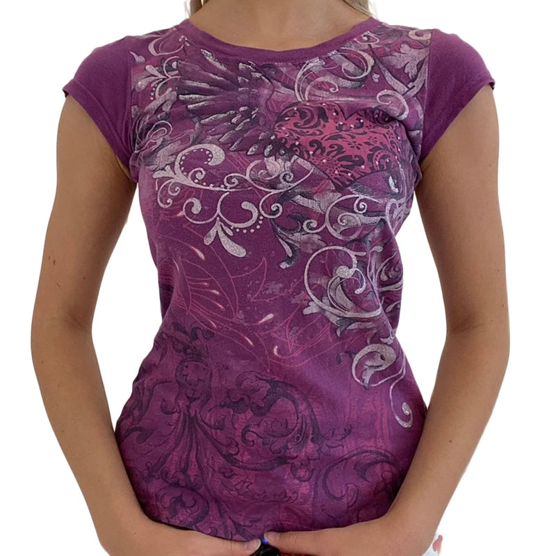 Grunge Graphic Crop-Top