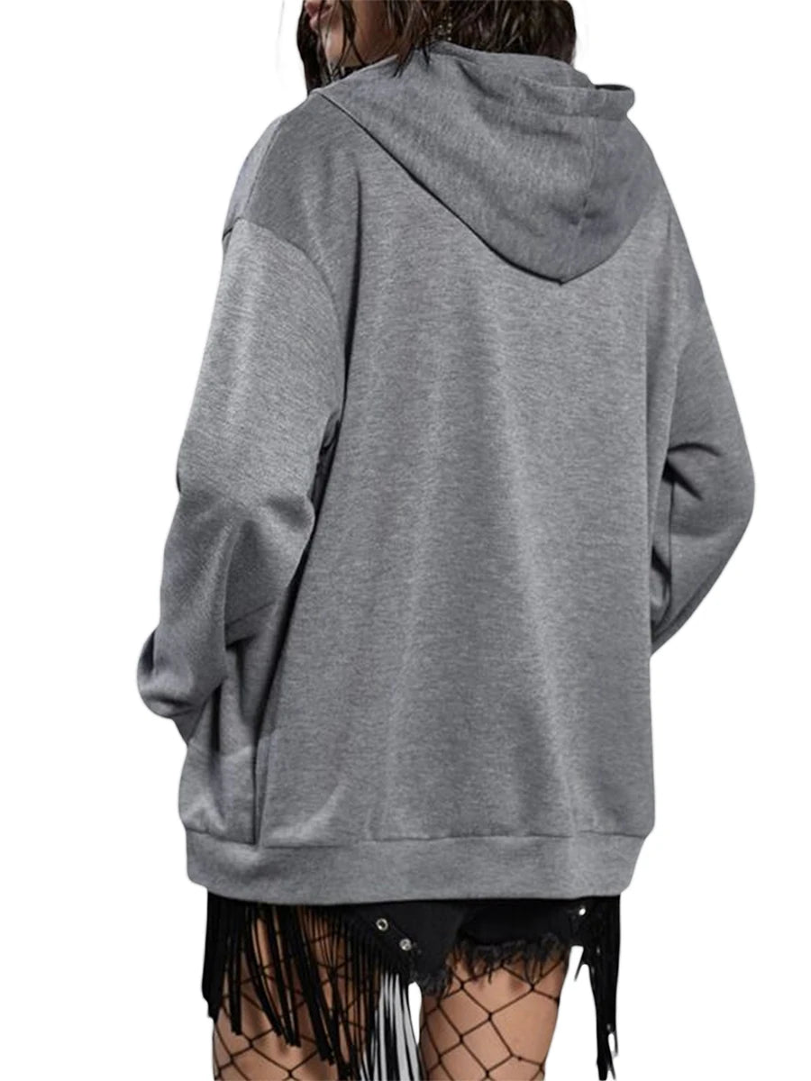 y2k Wing Print Hoodie