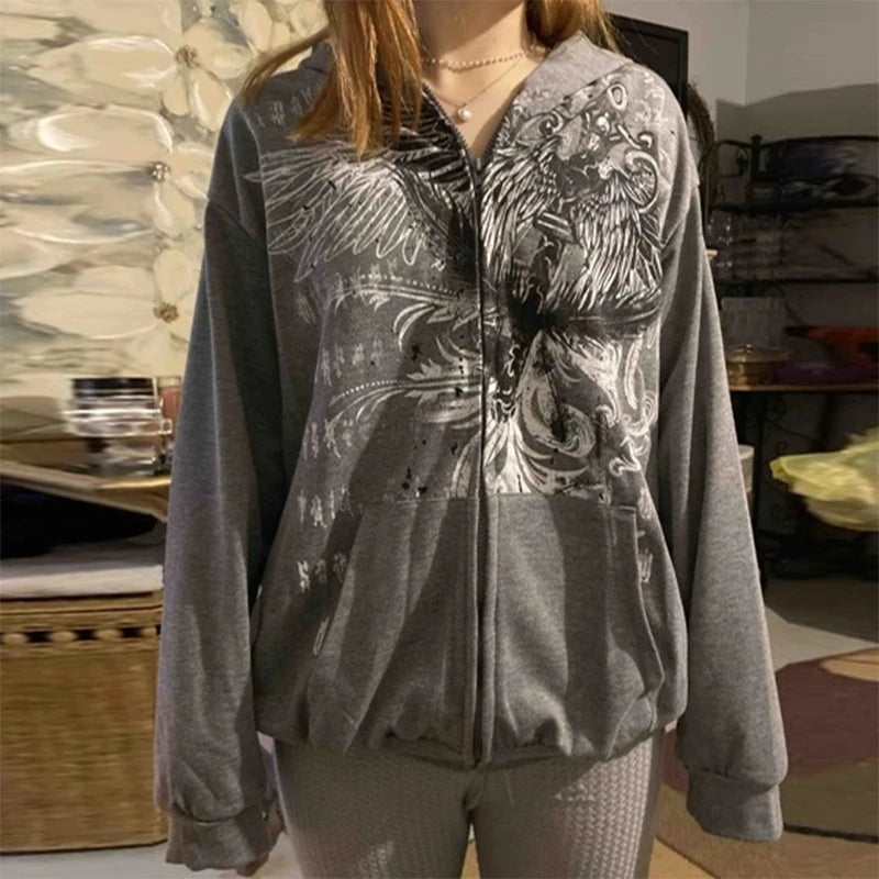 Gothic Dark Zip-Up Sweatshirts