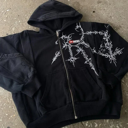 Y2K Retro Streetwear Hoodie
