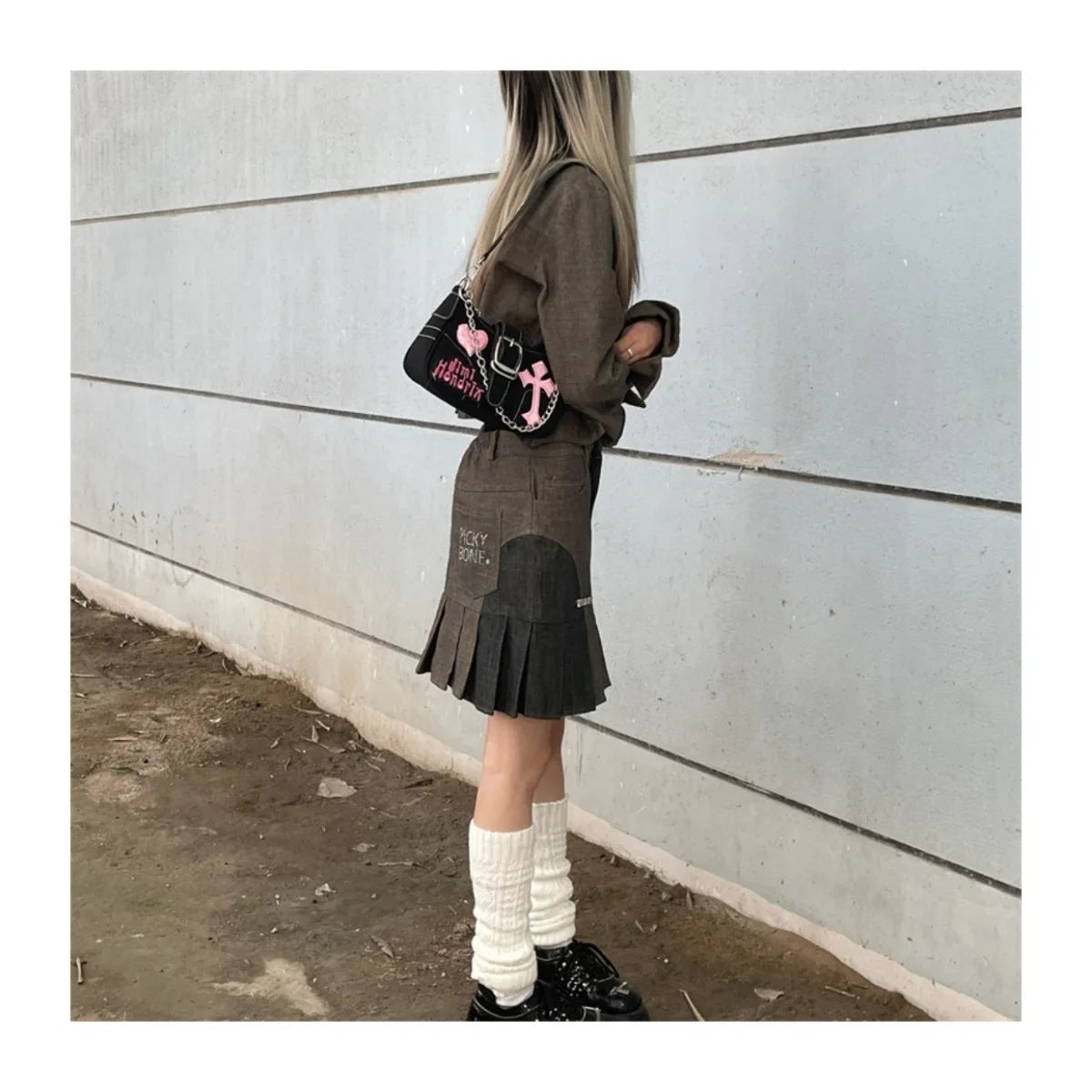 Y2K Black And Pink Shoulder Bag