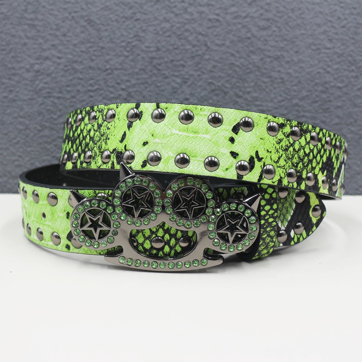 Brass knuckle Leather Belt