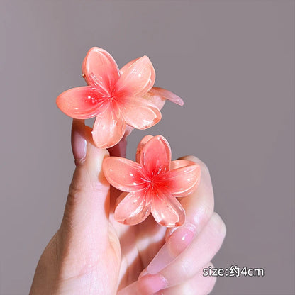 2Pcs Hawaiian Flowers Gradient Hair Clips