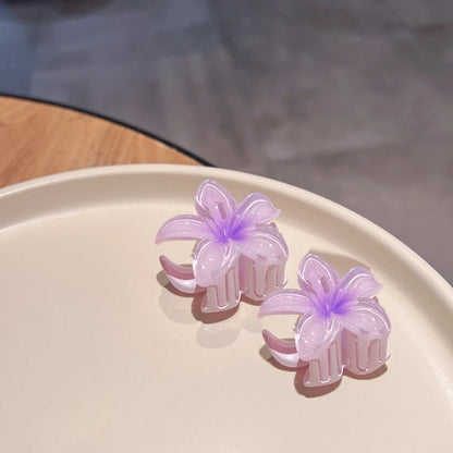 2Pcs Hawaiian Flowers Gradient Hair Clips