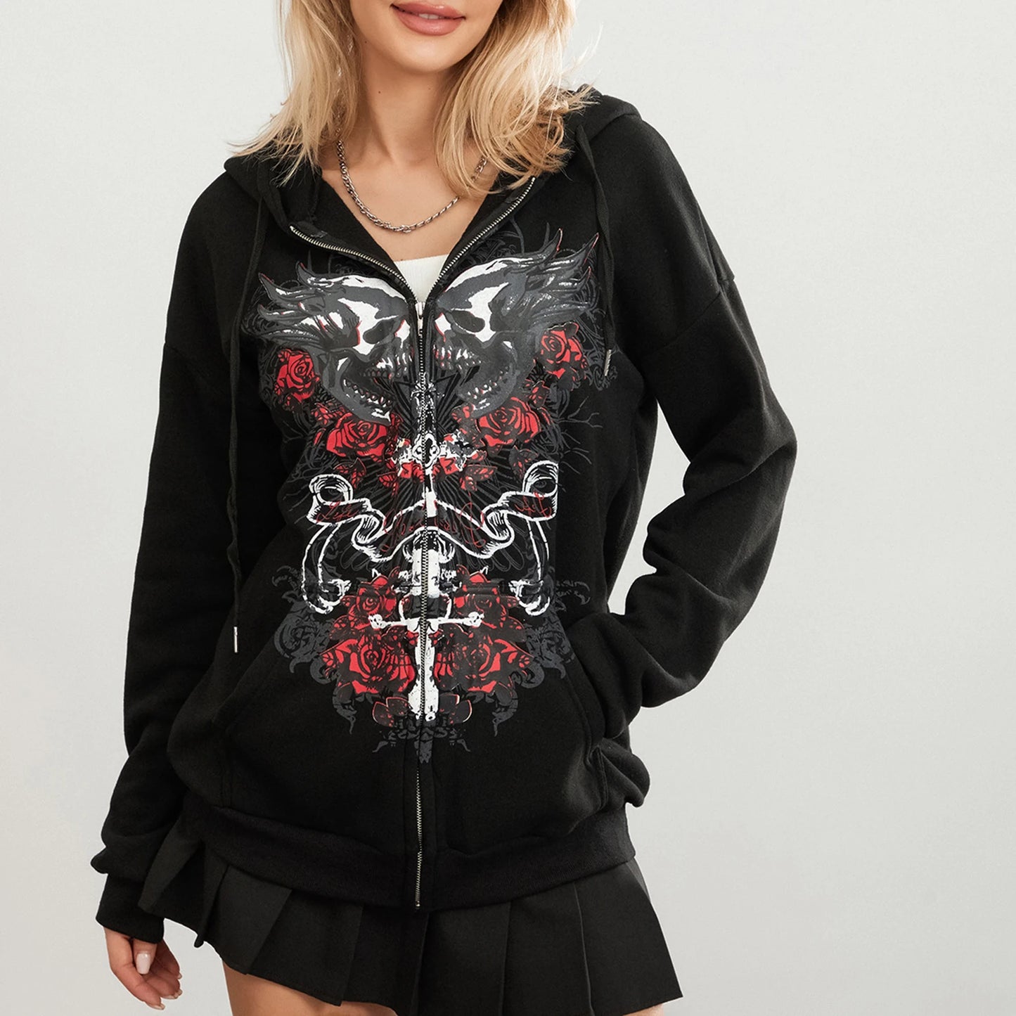 Graphic Zip-Up Hoodie