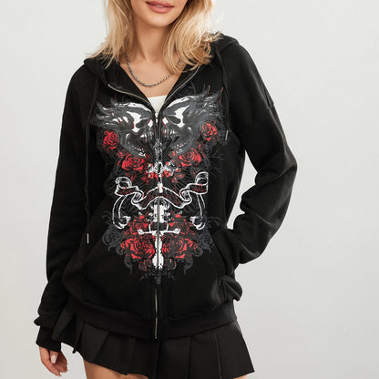 Graphic Zip-Up Hoodie