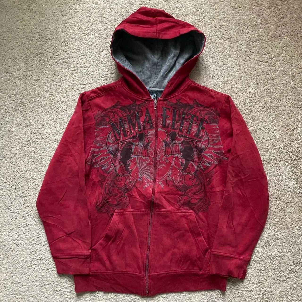 Oversized Skull Pattern Printed Hoodie