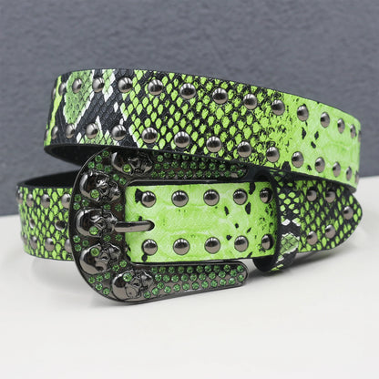 Snake pattern Leather Belt