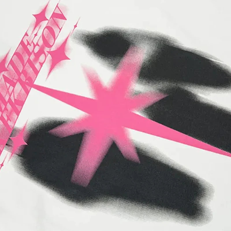 Oversized Streetwear Star Shadow Graphic T-Shirt