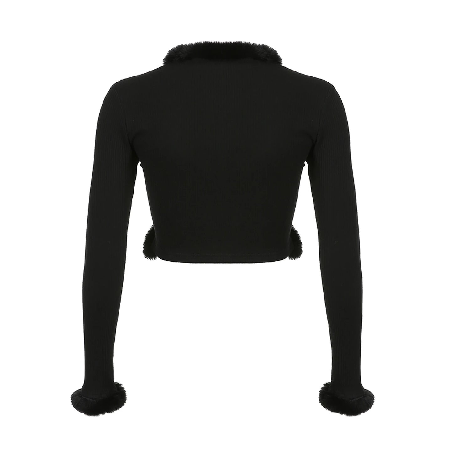 Women's Cropped Knitted Long Sleeve Cardigan Tops