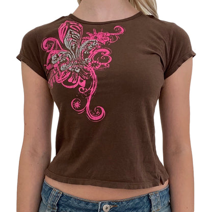 Grunge Graphic Crop-Top