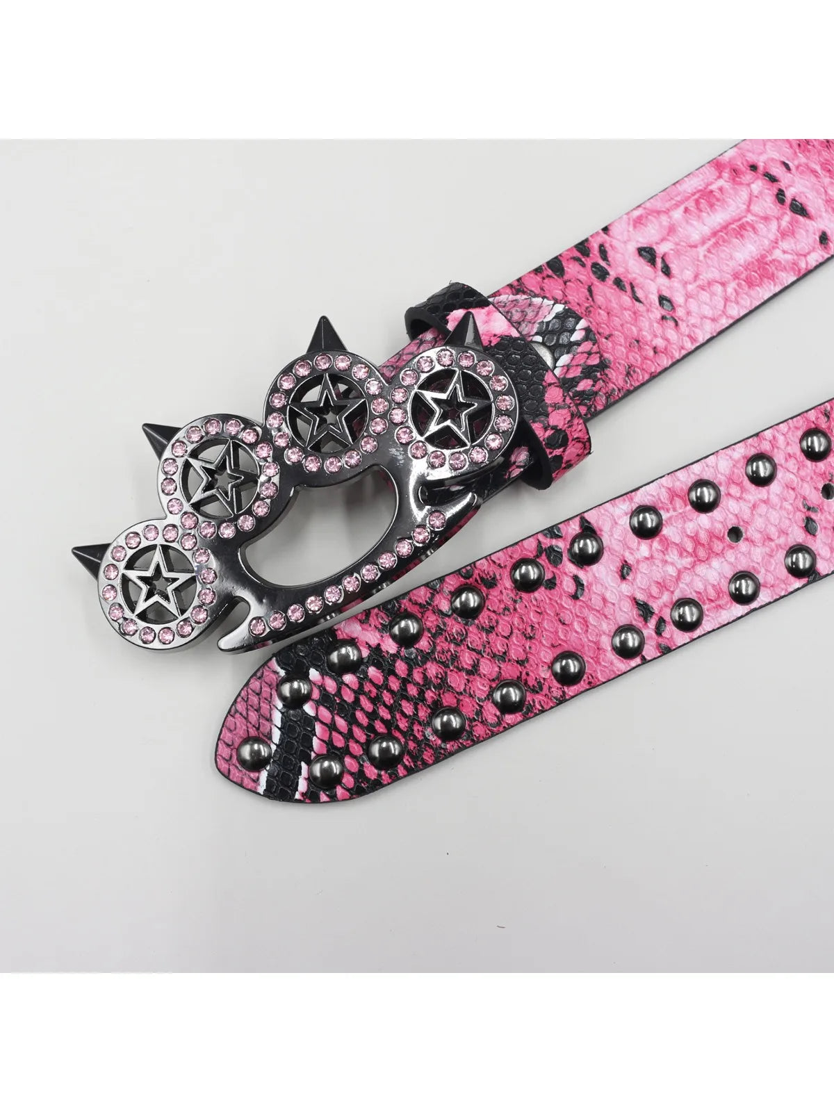 Brass knuckle Leather Belt