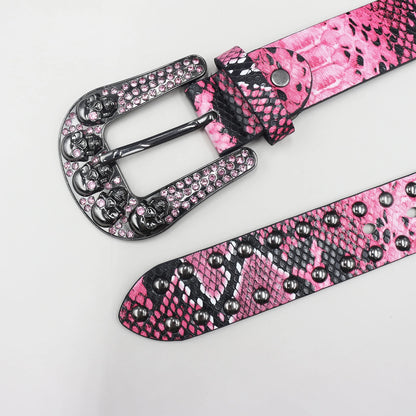 Snake pattern Leather Belt