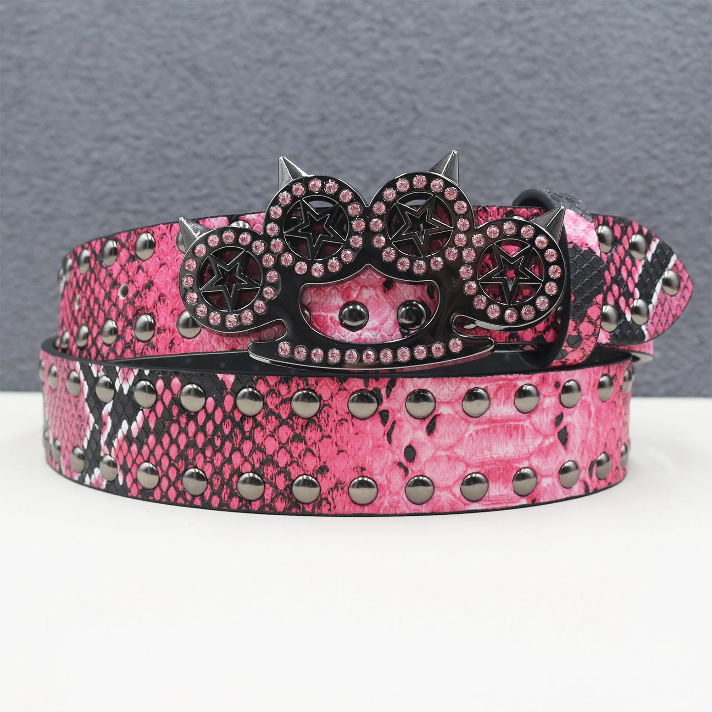 Brass knuckle Leather Belt