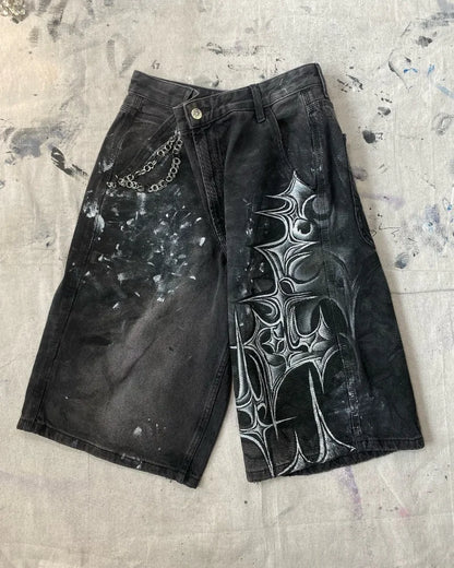 Casual Streetwear Graphic Jorts