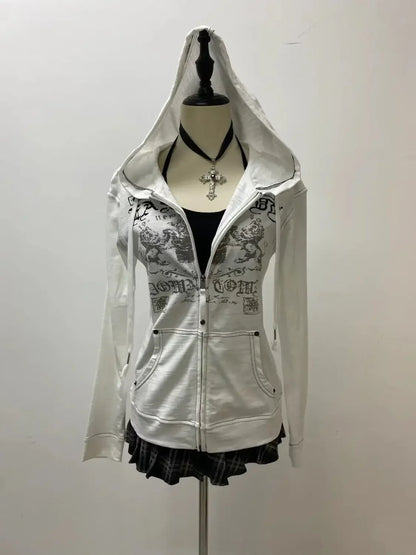 Retro Fur Hoodie Streetwear Y2K
