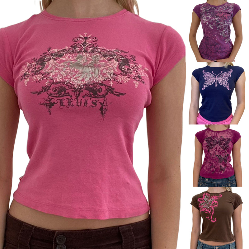 Grunge Graphic Crop-Top