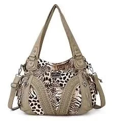 Women Handbags Fashion Black Leopard Shoulder Bag