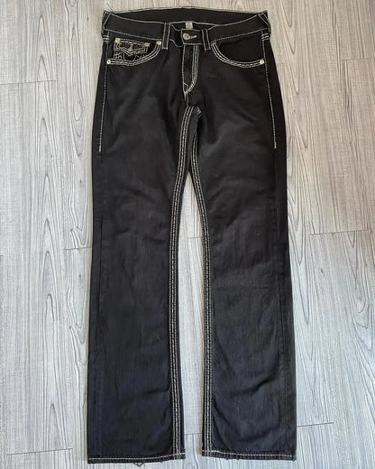Y2k Women Vintage Gothic Fashion Embroidered  High Waist Jeans