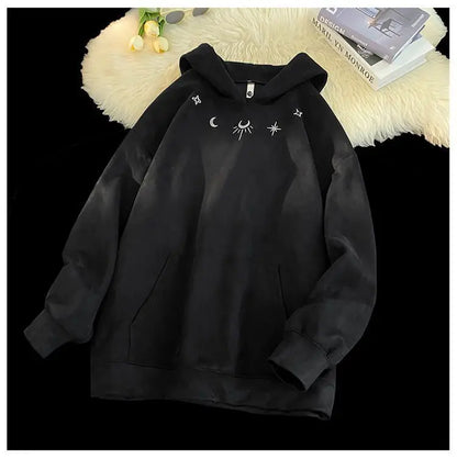 Winter Star Badge Chic Embroidery  Hoodie