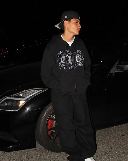 Casual Streetwear Rhinestone Hoodie